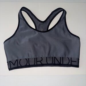 Under Armour Gray and Black Sports Bra Racerback Design